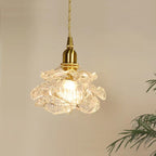 Luxury Brass Glass Rose Pendant Light