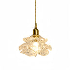 Luxury Brass Glass Rose Pendant Light