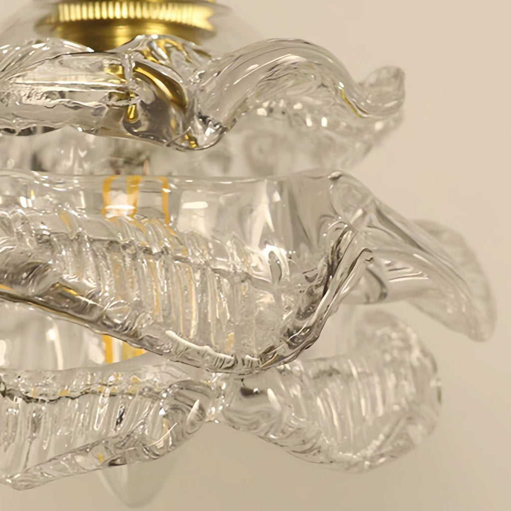 Luxury Brass Glass Rose Pendant Light