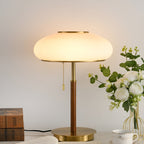 French Style Matsutake Glass Table Lamp