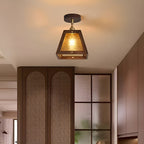 Industrial Wooden Frame Rustic Ceiling Light