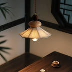 Japandi Fabric Shade Bedside Hanging Lamp