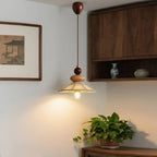 Japandi Fabric Shade Bedside Hanging Lamp