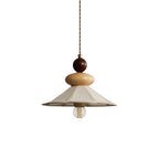 Japandi Fabric Shade Bedside Hanging Lamp
