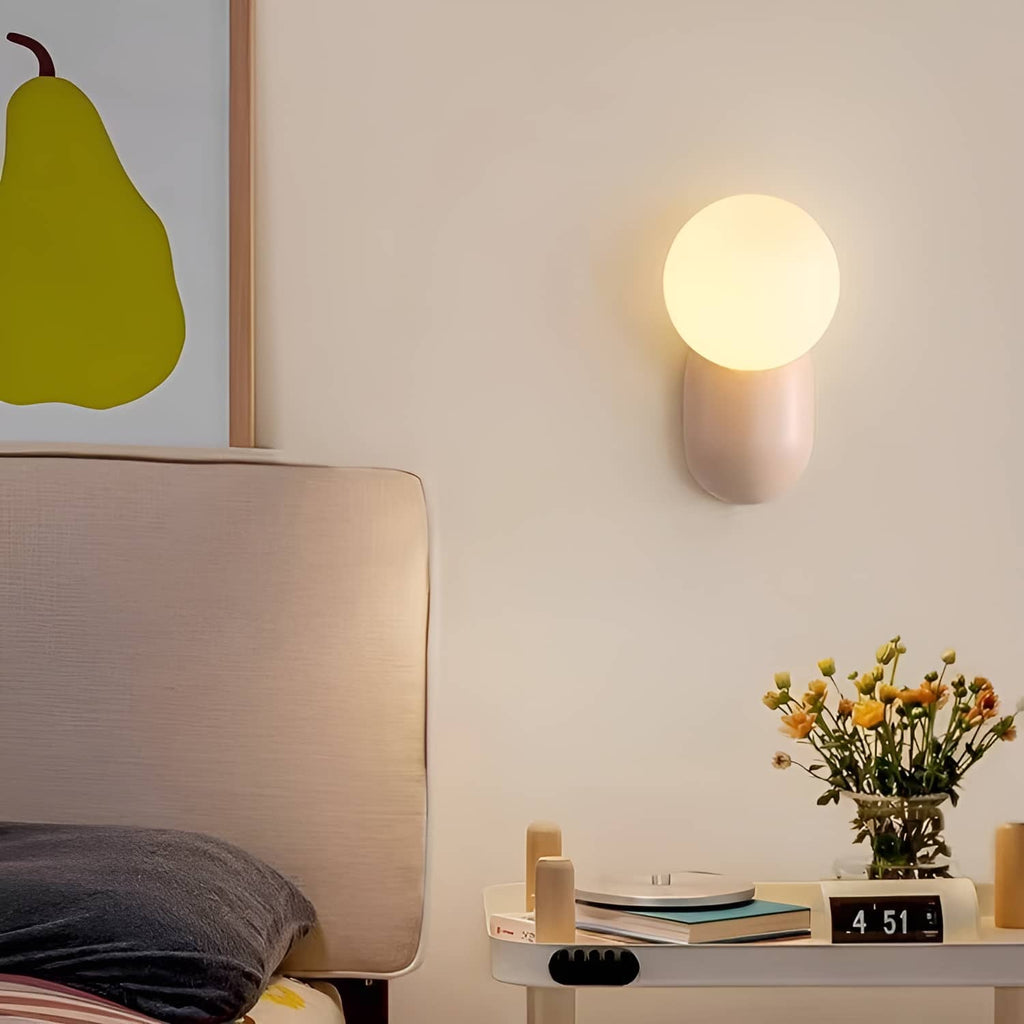 Macaron Resin Globe Wall Light For Bedroom