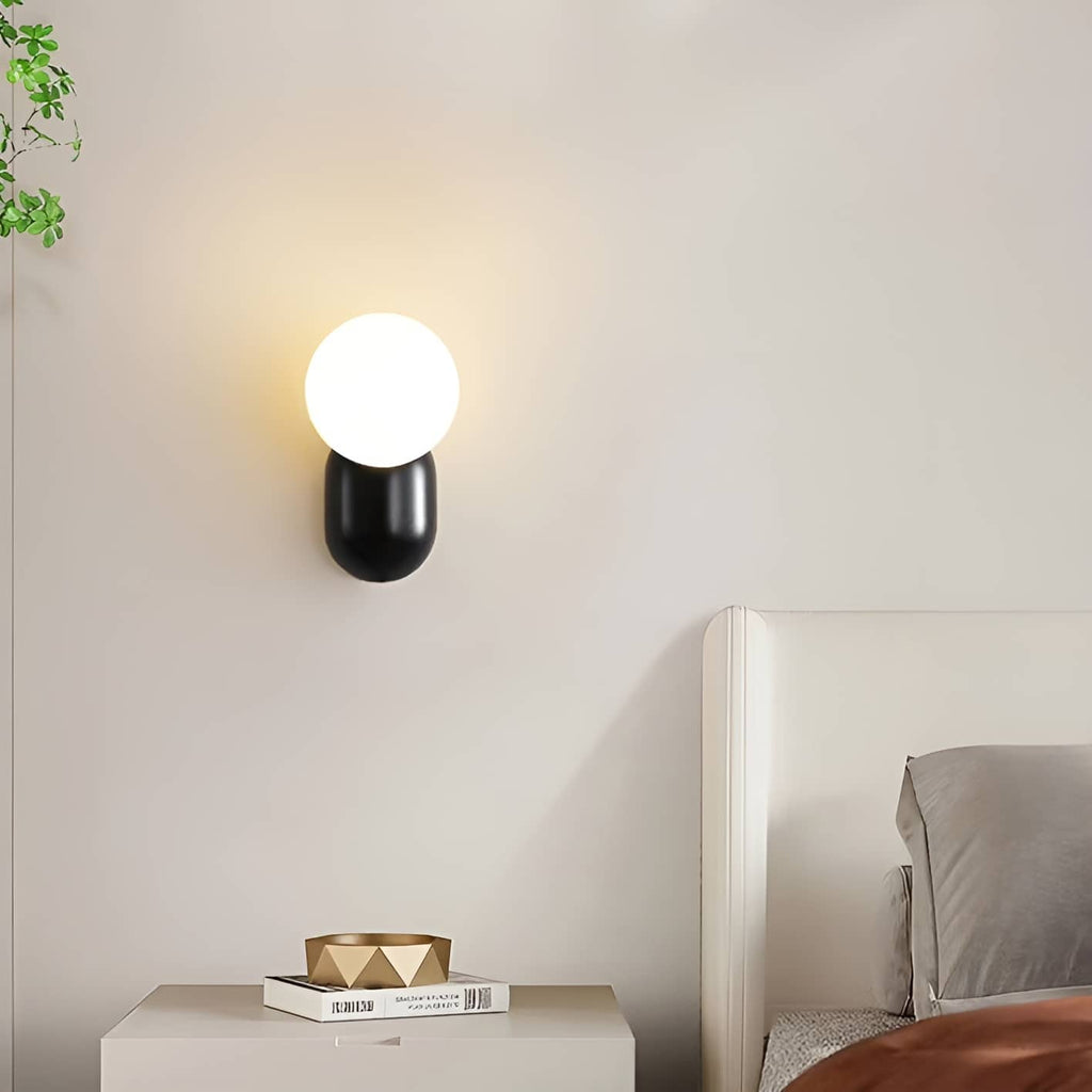 Macaron Resin Globe Wall Light For Bedroom