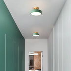 Scandinavian Macaron Drum Wooden Ceiling Light
