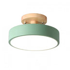 Scandinavian Macaron Drum Wooden Ceiling Light