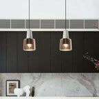 Minimalistische LED-Pendelleuchte aus Marmorglas