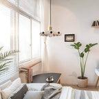 Memphis Ceramic White Pendant Light With Colorful Bean