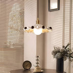 Memphis Ceramic White Pendant Light With Colorful Bean