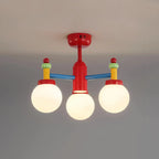 Memphis Three Globe Colorful Ceiling Light