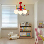 Memphis Three Globe Colorful Ceiling Light