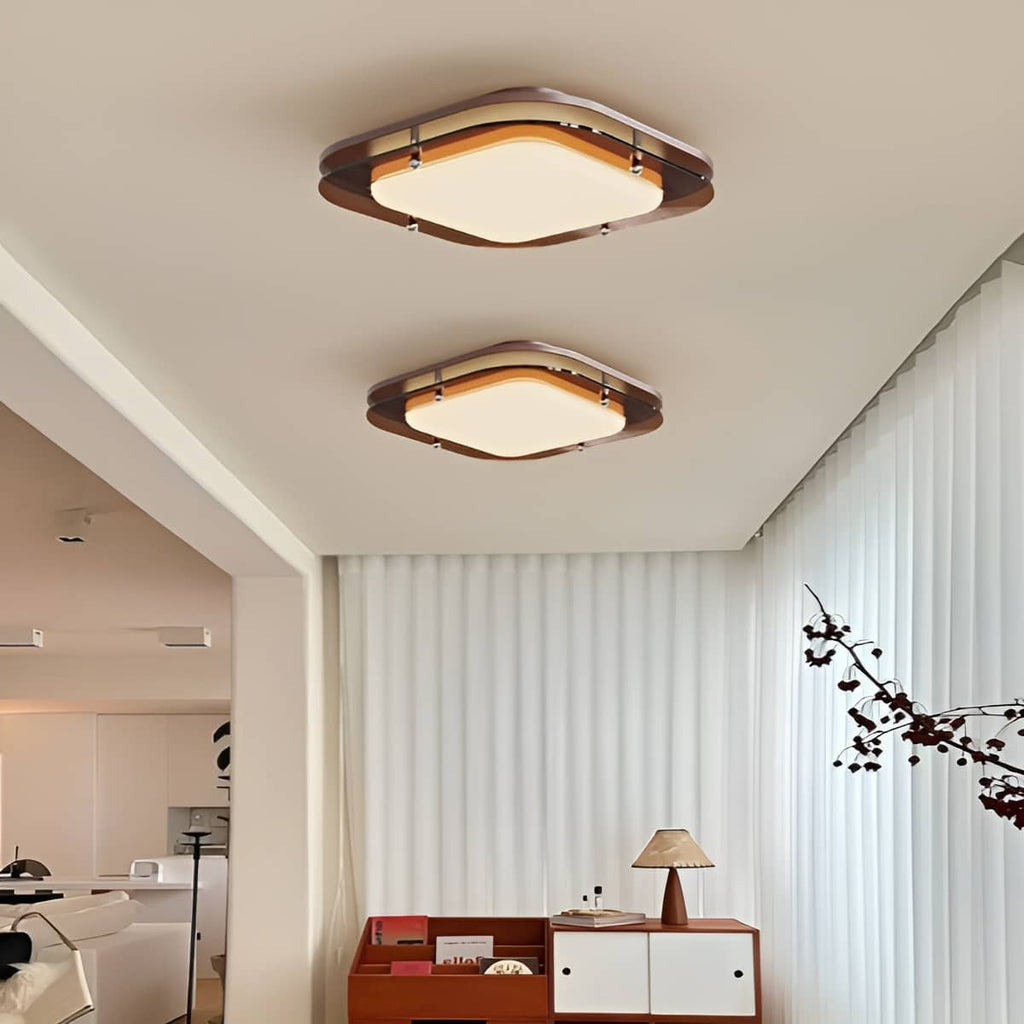 Mid Century Modern Geometric LED Brown Ceiling Light
