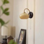 Mid Century Bauhaus Oval Glass Wall Light