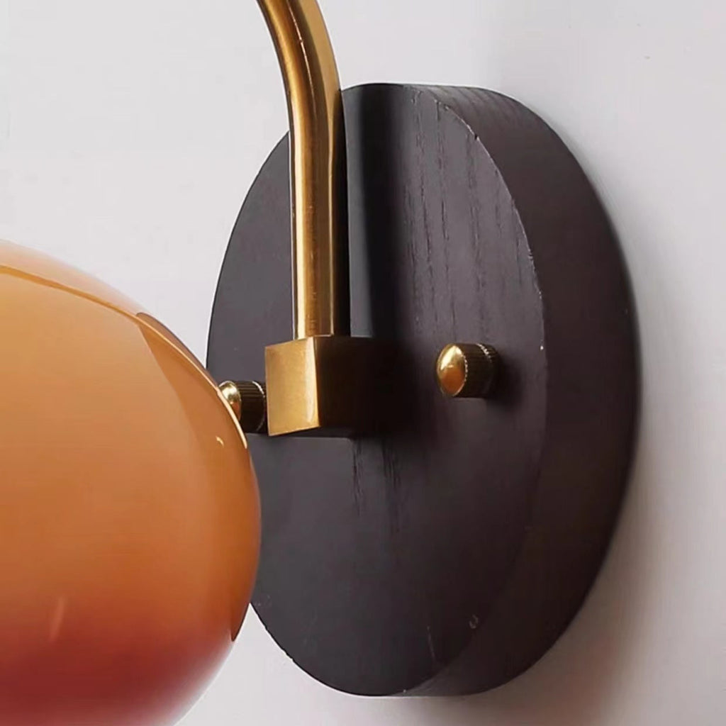 Mid Century Bauhaus Oval Glass Wall Light