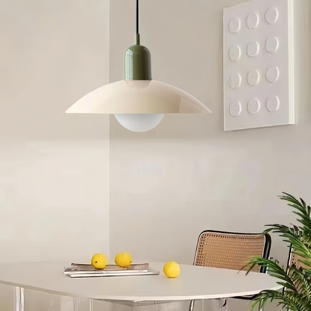 Mid Century Modern Saucer Colorful Pendant Light