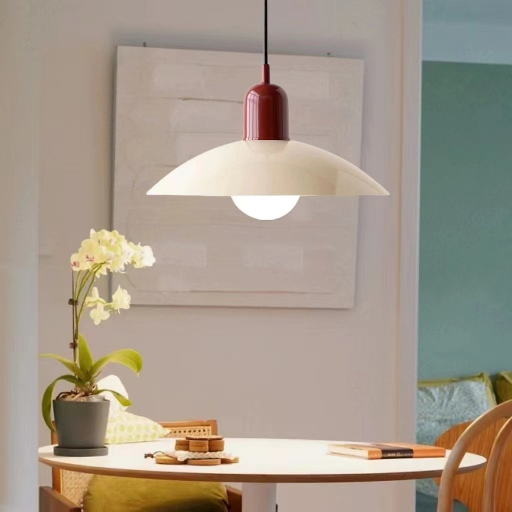 Mid Century Modern Saucer Colorful Pendant Light
