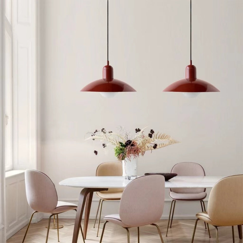 Mid Century Modern Saucer Colorful Pendant Light