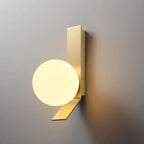 Mid Century Stylish Glass Globe Golden Wall Light