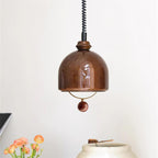 Mid Century Vintage Glass Pendant Light