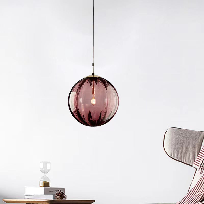 Minimalist Water Pattern Glass Ball Pendant Light