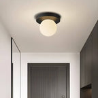 Minimalist Black Metal Globe Ceiling Light