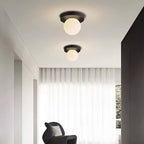 Minimalist Black Metal Globe Ceiling Light