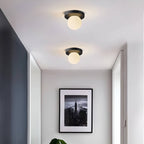 Minimalist Black Metal Globe Ceiling Light