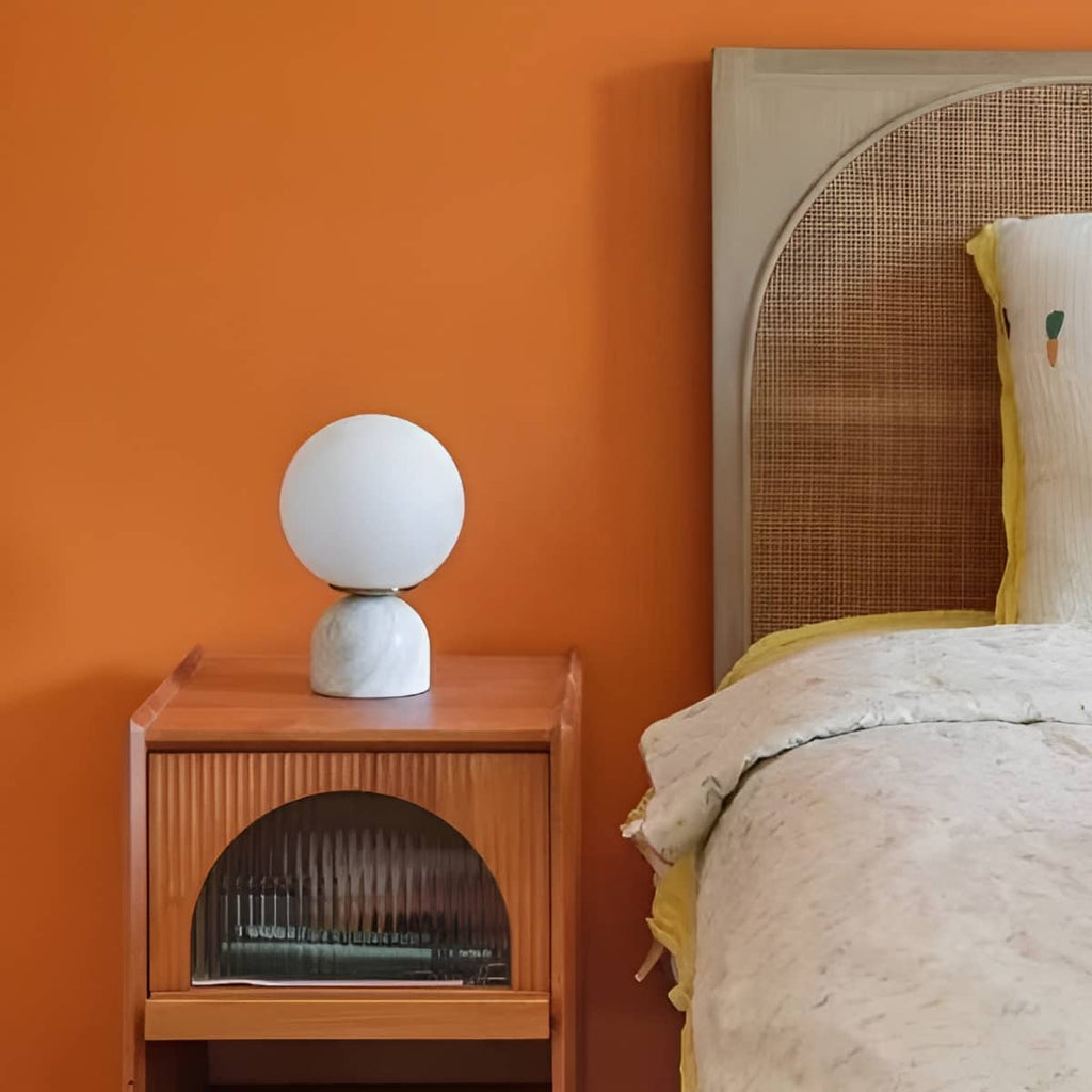 Minimalist Marble Glass Globe Table Lamp
