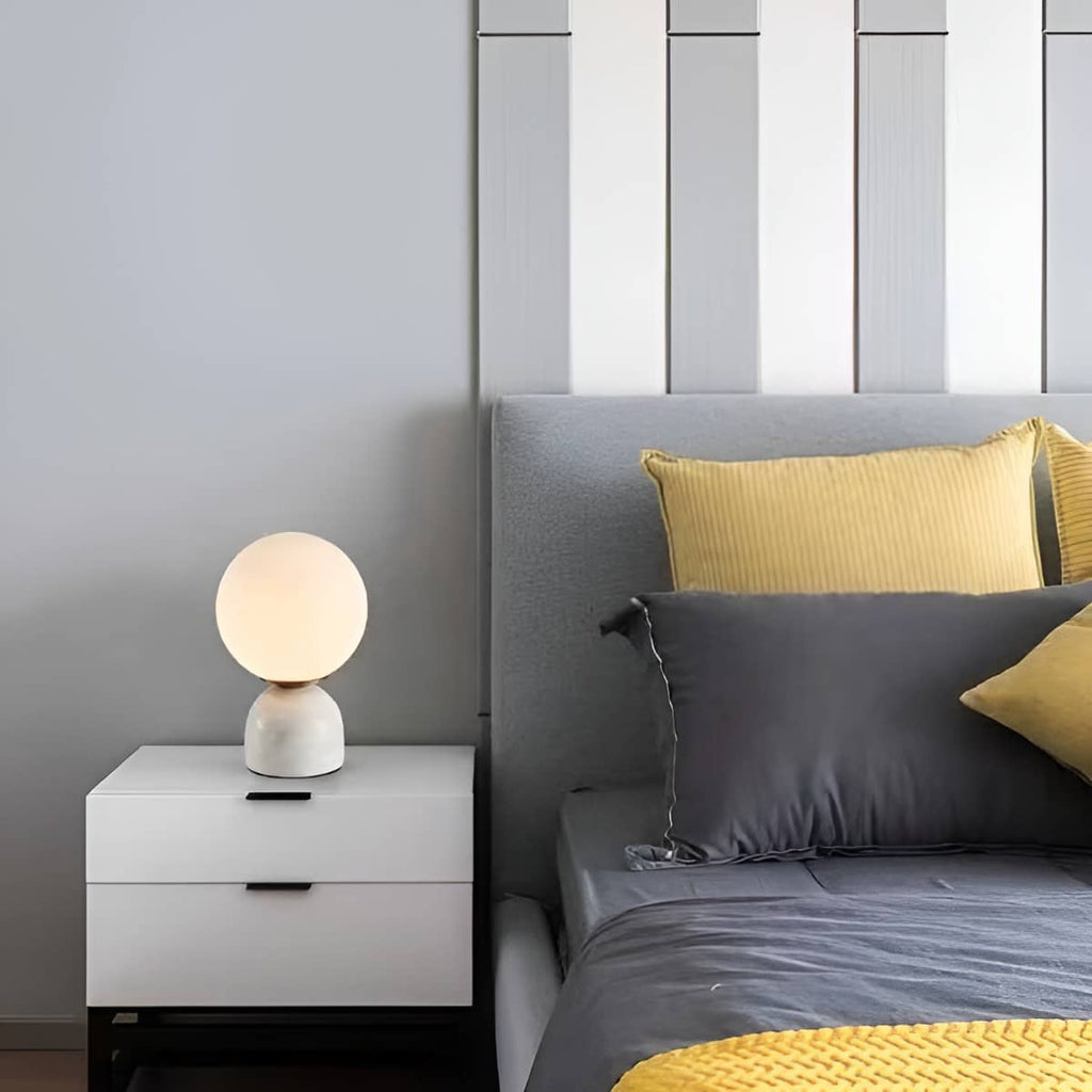 Minimalist Marble Glass Globe Table Lamp