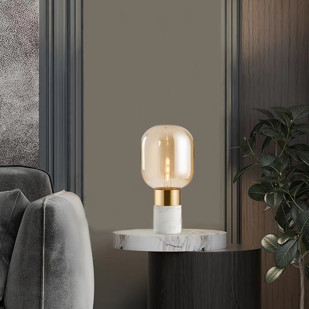 Modern Capsule Marble Glass Table Lamp