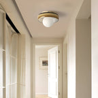 Modern Colored Glass Ceiling Light With White Globe