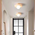 Modern Colored Glass Ceiling Light With White Globe