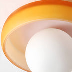 Modern Colored Glass Ceiling Light With White Globe