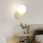 Modern Cream Orb Glass Wall Light