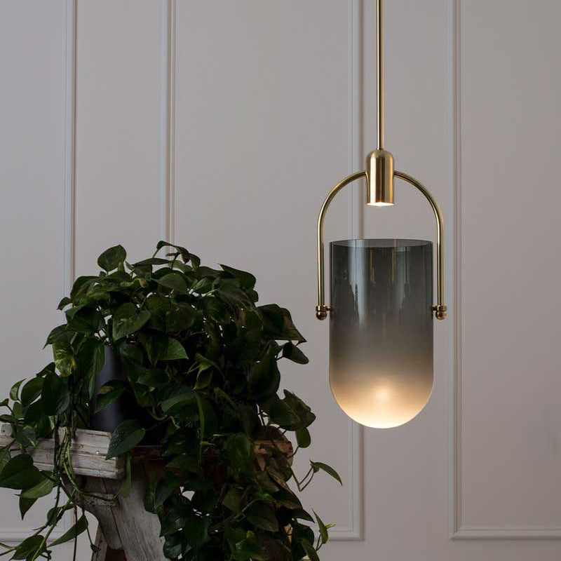 Modern Creative Bucket Shape Glass Pendant Light