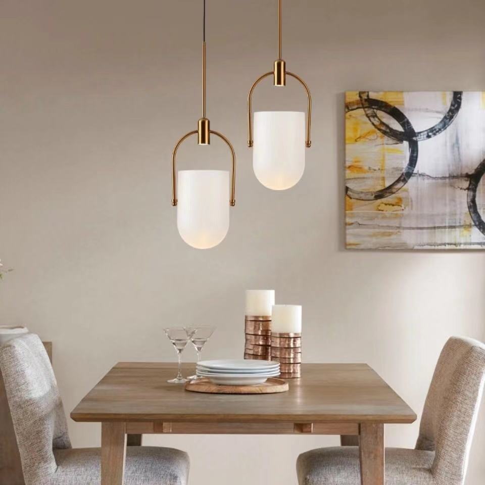 Modern Creative Bucket Shape Glass Pendant Light