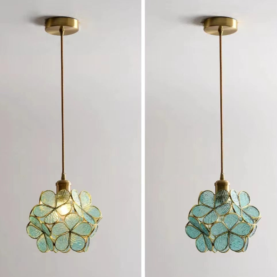 Modern Flower Petal Glass Pendant Light