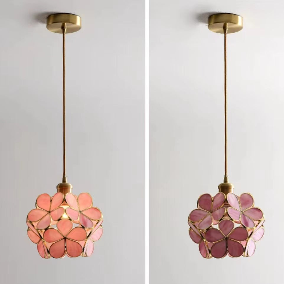 Modern Flower Petal Glass Pendant Light