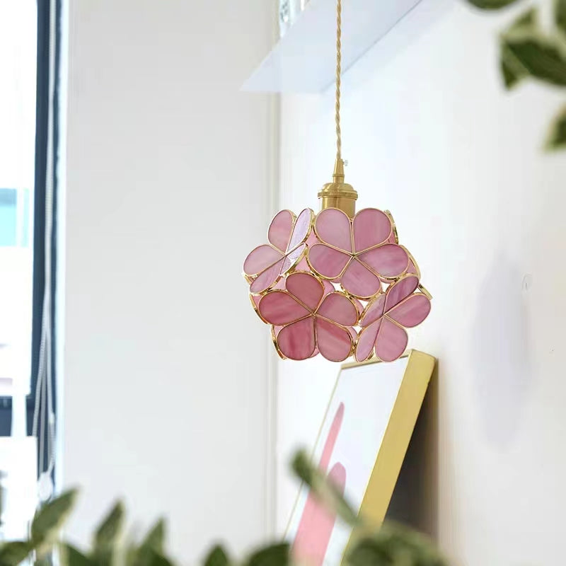 Modern Flower Petal Glass Pendant Light