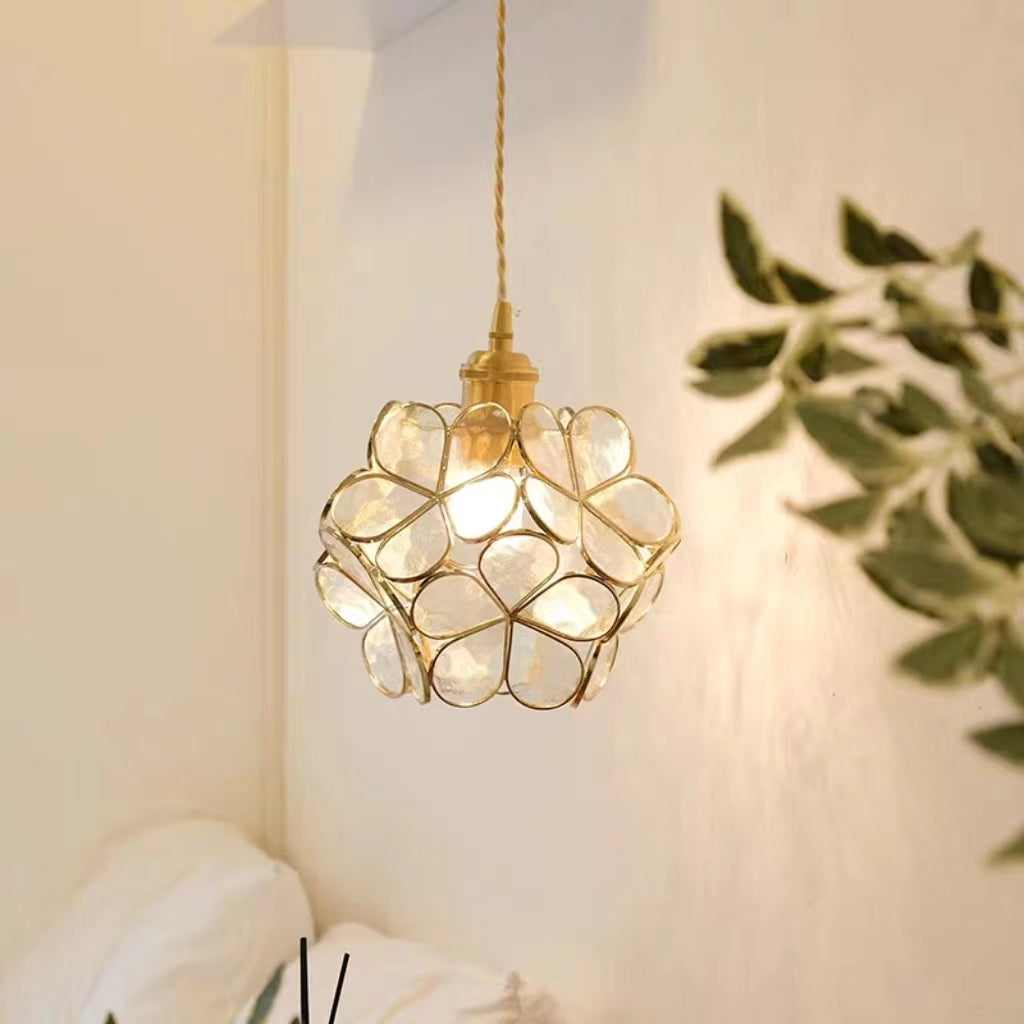 Modern Flower Petal Glass Pendant Light
