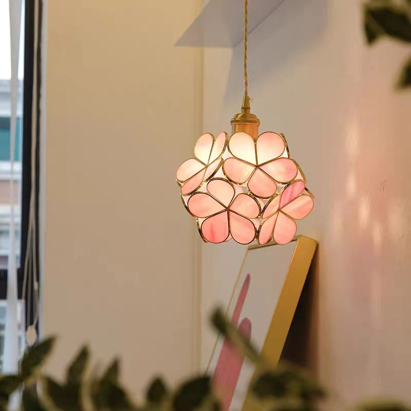 Modern Flower Petal Glass Pendant Light