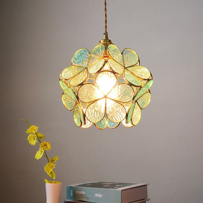 Modern Flower Petal Glass Pendant Light