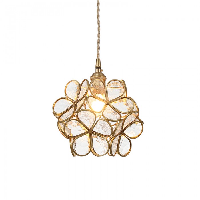 Modern Flower Petal Glass Pendant Light