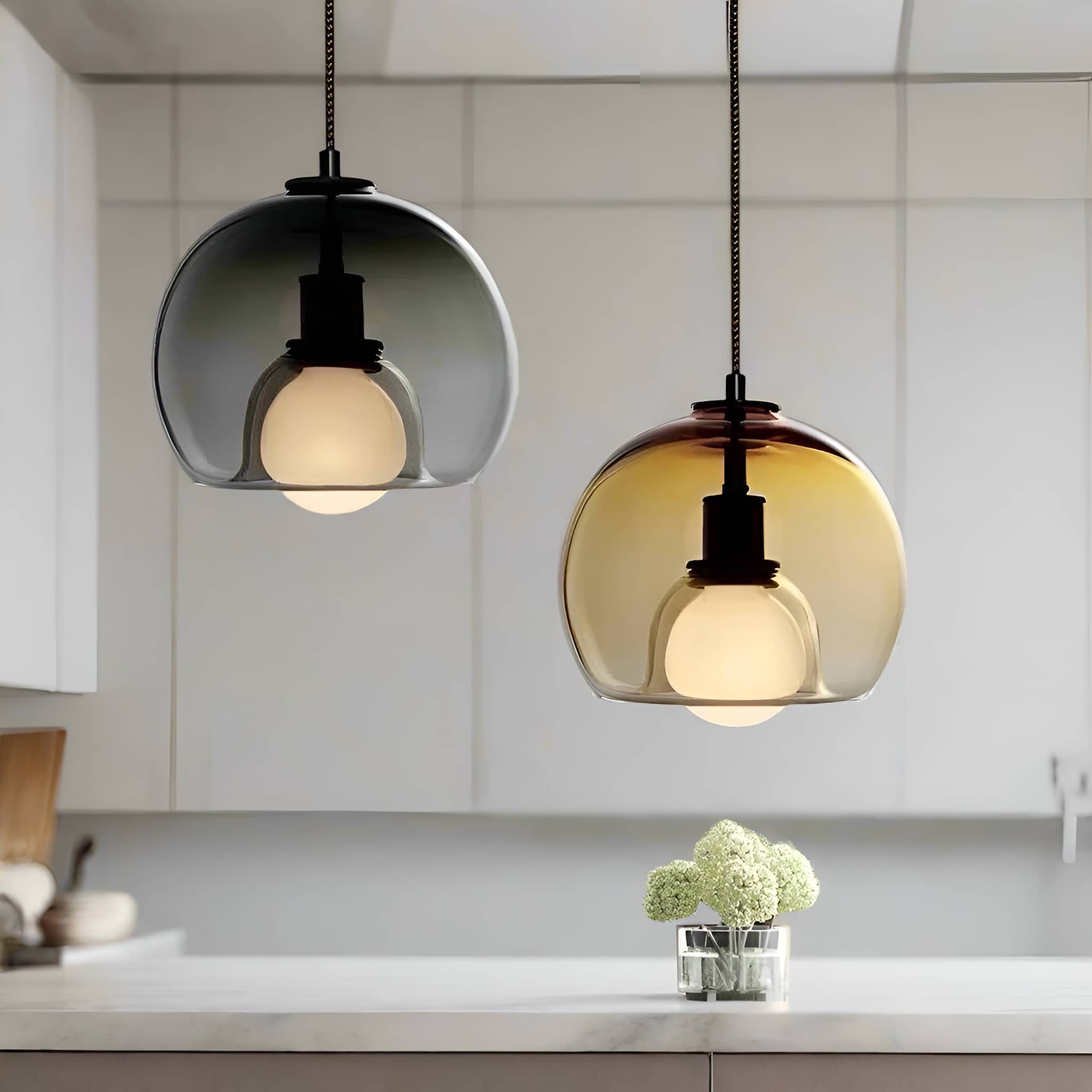 Modern Simple Glass Globe Pendant Light