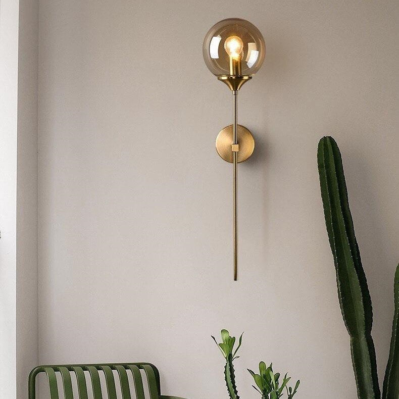 Modern Globe Shape Glass Wall Light