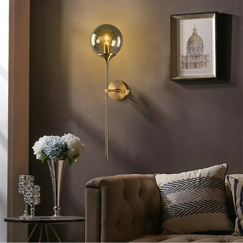 Modern Globe Shape Glass Wall Light