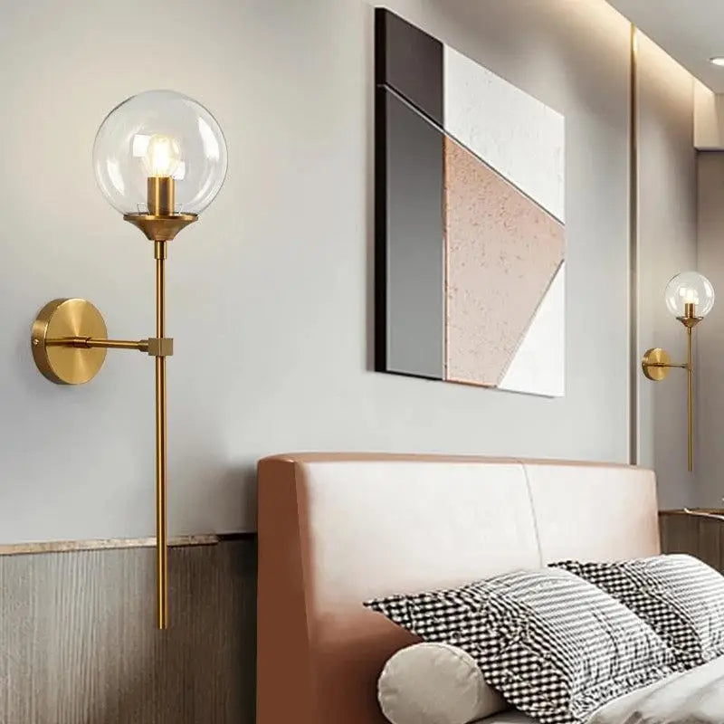 Modern Globe Shape Glass Wall Light