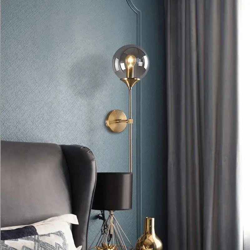 Modern Globe Shape Glass Wall Light